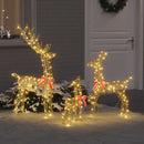 Rensdyr Familie 3 stk. Varm hvid 67 x 26 x 127 cm PET