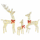 Rensdyr Familie 3 stk. Varm hvid 67 x 26 x 127 cm PET