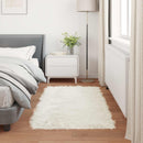 Fuskobbel lammeskindstæppe TAFALLA Hvid 80 x 150 cm Polyester