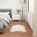 Fuskobbel lammeskindstæppe TAFALLA Hvid 80 x 120 cm Polyester