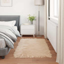 Fuskobbel lammeskindstæppe TAFALLA Beige 60 x 110 cm Polyester