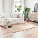 Fuskobbel lammeskindstæppe TAFALLA Beige 120 x 120 cm Polyester
