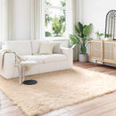 Fuskobbel lammeskindstæppe TAFALLA Beige 200 x 200 cm Polyester