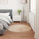 Fuskobbel lammeskindstæppe TAFALLA Beige Ø 100 cm Polyester