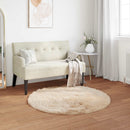 Fuskobbel lammeskindstæppe TAFALLA Beige Ø 120 cm Polyester