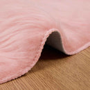 Fuskobbel lammeskindstæppe TAFALLA Lyserød Ø 160 cm Polyester