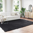 Fuskobbel lammeskindstæppe TAFALLA Sort 240 x 340 cm Polyester