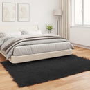Fuskobbel lammeskindstæppe TAFALLA Sort 240 x 340 cm Polyester