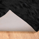 Fuskobbel lammeskindstæppe TAFALLA Sort 240 x 240 cm Polyester