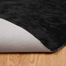 Fuskobbel lammeskindstæppe TAFALLA Sort Ø 80 cm Polyester