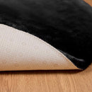 Skridsikker tæppe af kunstig kaninpels OLITE Sort Ø 80 cm