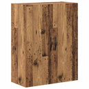 Highboard 2 pcs Gammelt træ Konstrueret træ og glas