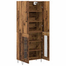 Highboard 2 pcs Gammelt træ Konstrueret træ og glas