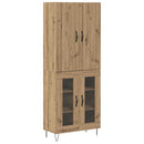 Highboard 2 pcs Artisan Egetræ Konstrueret træ og glas