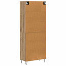 Highboard 2 pcs Artisan Egetræ Konstrueret træ og glas