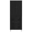 Highboard 2 pcs Sort eg Konstrueret træ og glas
