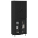 Highboard 2 pcs Sort eg Konstrueret træ og glas