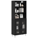 Highboard 2 pcs Sort eg Konstrueret træ