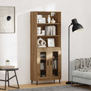 Highboard Artisan Egetræ 69,5 x 34 x 180 cm Ingeniørtræ og glas
