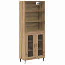 Highboard Artisan Egetræ 69,5 x 34 x 180 cm Ingeniørtræ og glas