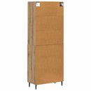 Highboard Artisan Egetræ 69,5 x 34 x 180 cm Ingeniørtræ og glas