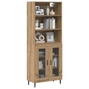 Highboard Artisan Egetræ 69,5 x 34 x 180 cm Ingeniørtræ og glas
