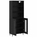 Highboard Sort eg 69,5 x 34 x 180 cm Ingeniørtræ og glas
