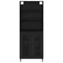 Highboard Sort eg 69,5 x 34 x 180 cm Ingeniørtræ og glas