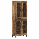 Highboard 2 pcs Gammelt træ Ingeniørtræ og glas