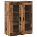 Highboard 2 pcs Gammelt træ Ingeniørtræ og glas