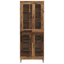 Highboard 2 pcs Gammelt træ Ingeniørtræ og glas