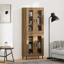 Highboard 2 pcs Artisan Egetræ Ingeniørtræ og glas