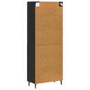 Highboard 2 pcs Sort eg Ingeniørtræ og glas