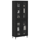 Highboard 2 pcs Sort eg Ingeniørtræ og glas