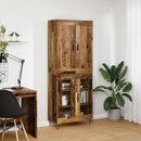 Highboard 2 pcs Gammelt træ Konstrueret træ