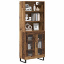 Highboard 2 pcs Gammelt træ Konstrueret træ