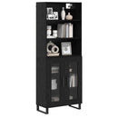 Highboard 2 pcs Sort eg Konstrueret træ