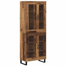 Highboard 2 pcs Gammelt træ Ingeniørtræ og glas