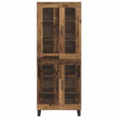 Highboard 2 pcs Gammelt træ Ingeniørtræ og glas