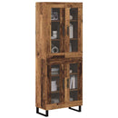 Highboard 2 pcs Gammelt træ Ingeniørtræ og glas