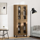 Highboard 2 pcs Artisan Egetræ Ingeniørtræ og glas
