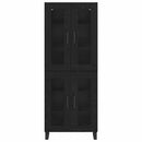 Highboard 2 pcs Sort eg Ingeniørtræ og glas