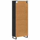 Highboard 2 pcs Sort eg 69,5 x 34 x 180 cm Ingeniørtræ og glas