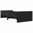 Sengestel med skuffe Sort eg 90 x 190 cm Massiv fyrretræ