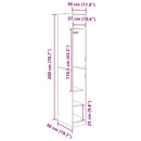 Garderobeskab Sort eg 50 x 30 x 200 cm Konstrueret træ