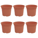 Rund Blomsterpotte 6 pcs Mursten Rød Ø 12,5 x 10 cm Plastik