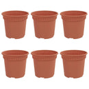 Rund Blomsterpotte 6 pcs Mursten Rød Ø 15 x 12 cm Plastik
