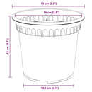 Rund Blomsterpotte 6 pcs Mursten Rød Ø 15 x 12 cm Plastik