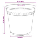 Rund Blomsterpotte 6 pcs Mursten Rød Ø 17 x 14 cm Plastik