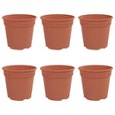 Rund Blomsterpotte 6 pcs Mursten Rød Ø 19 x 16 cm Plastik
